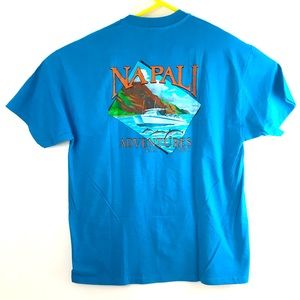 Vintage 90s Hanes Beefy T Men’s XL Blue Turquoise Napali Hawaii Dolphins T Shirt